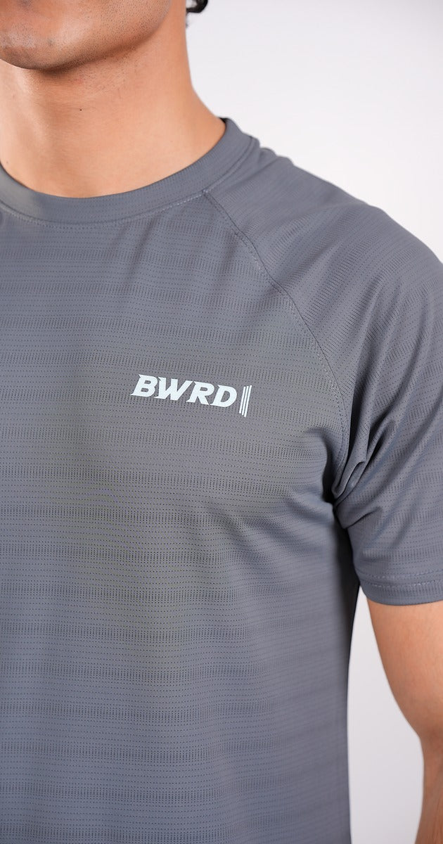 Plain Polyster Grey Tee Slim Fit