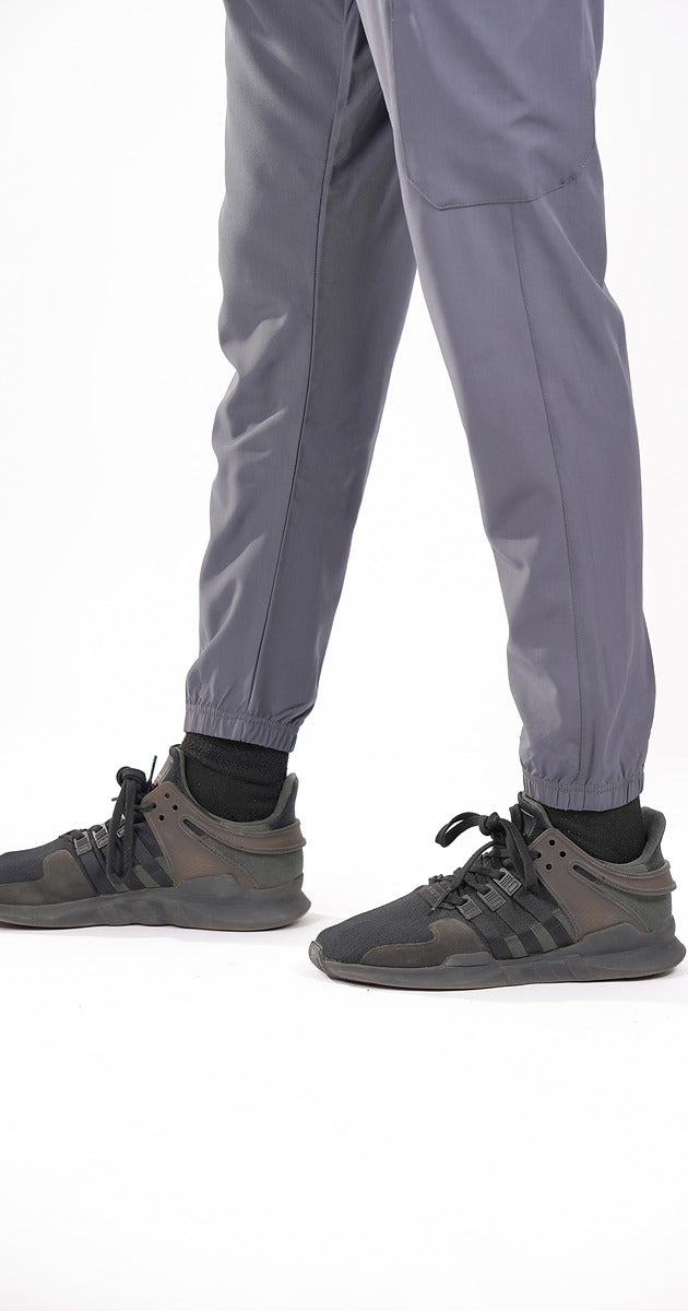 Plain Polyester Dark Grey Trouser Slim Fit