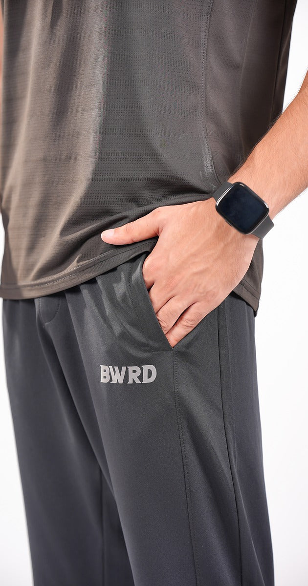 Plain Polyester Black Trouser Slim Fit