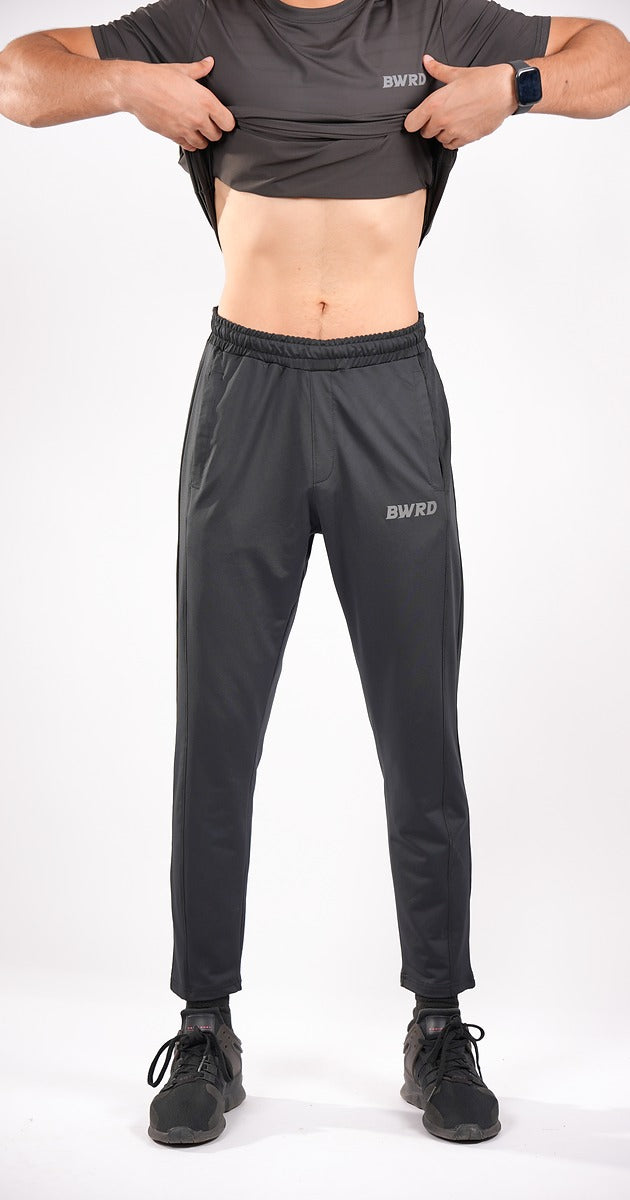 Plain Polyester Black Trouser Slim Fit