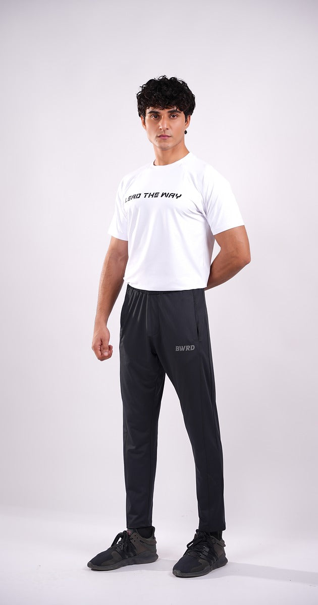 Lead the Way Polyester White Tee Slim Fit